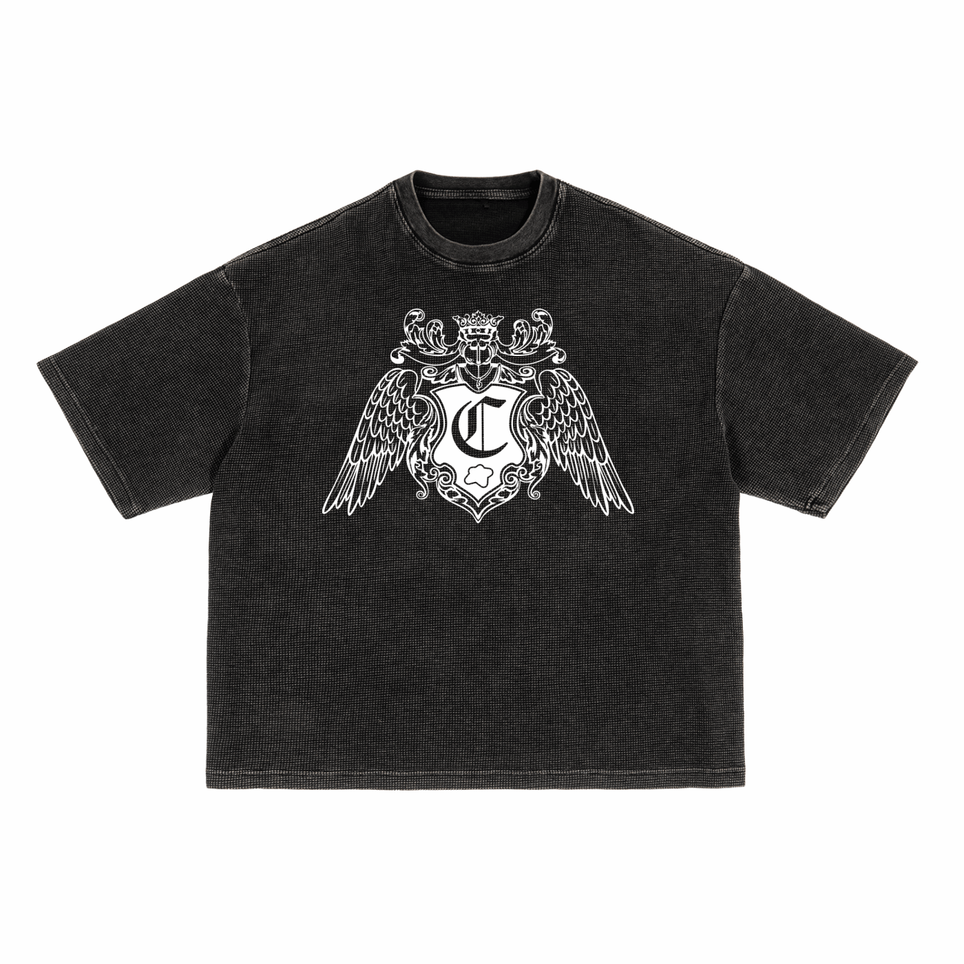 Coat Of Arms - T-Shirt Gaufré Délavé Boxy - CLRE - Marque Streetwear indépendante basée en France