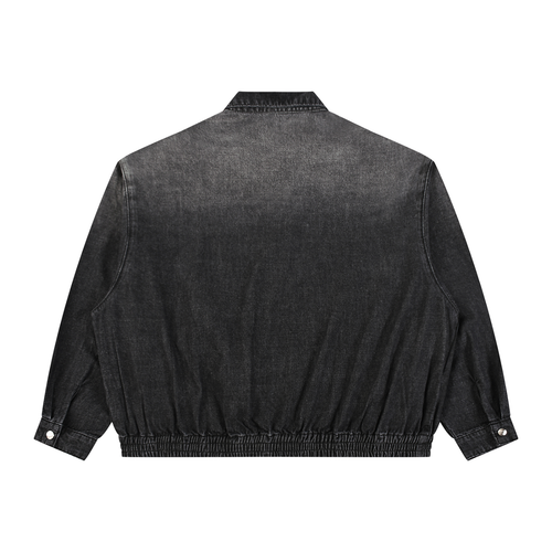 Veste en jean unisexe effet délavé vintage - Basic