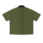 Chemise Oversize Col Contrasté Unisexe - Streetwear Basics Été