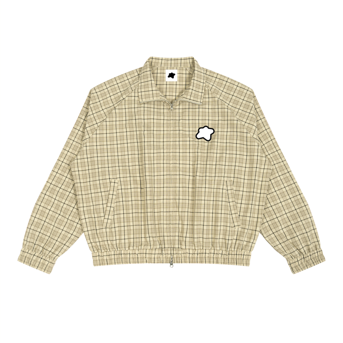 Veste zippée à carreaux oversize - Basic