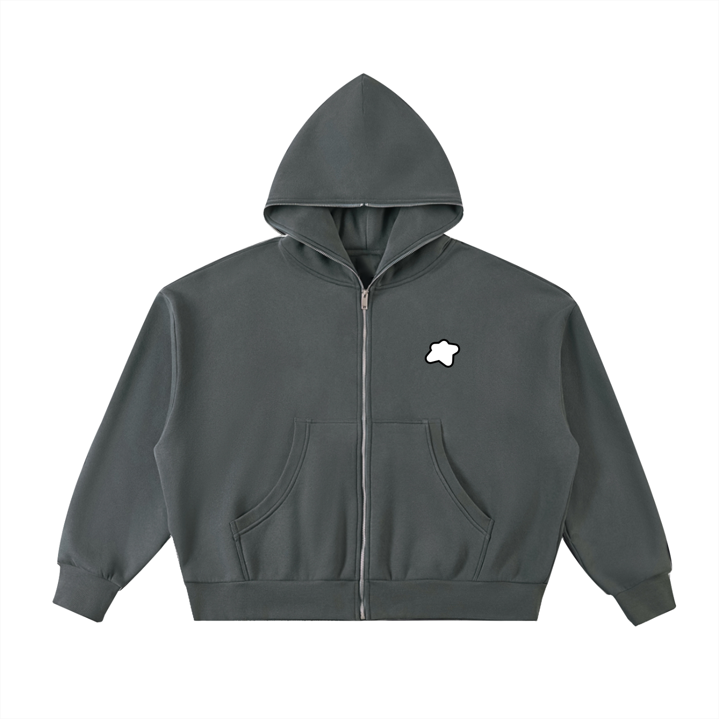 Full-Zip Boxy Hoodie - Basic