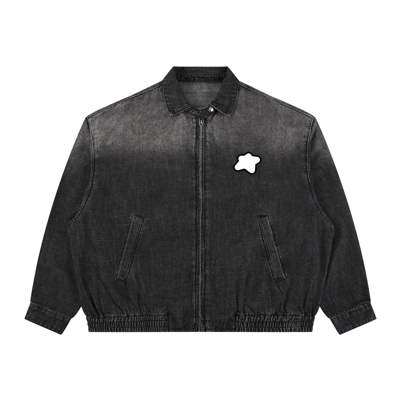 Veste en jean unisexe effet délavé vintage - Basic