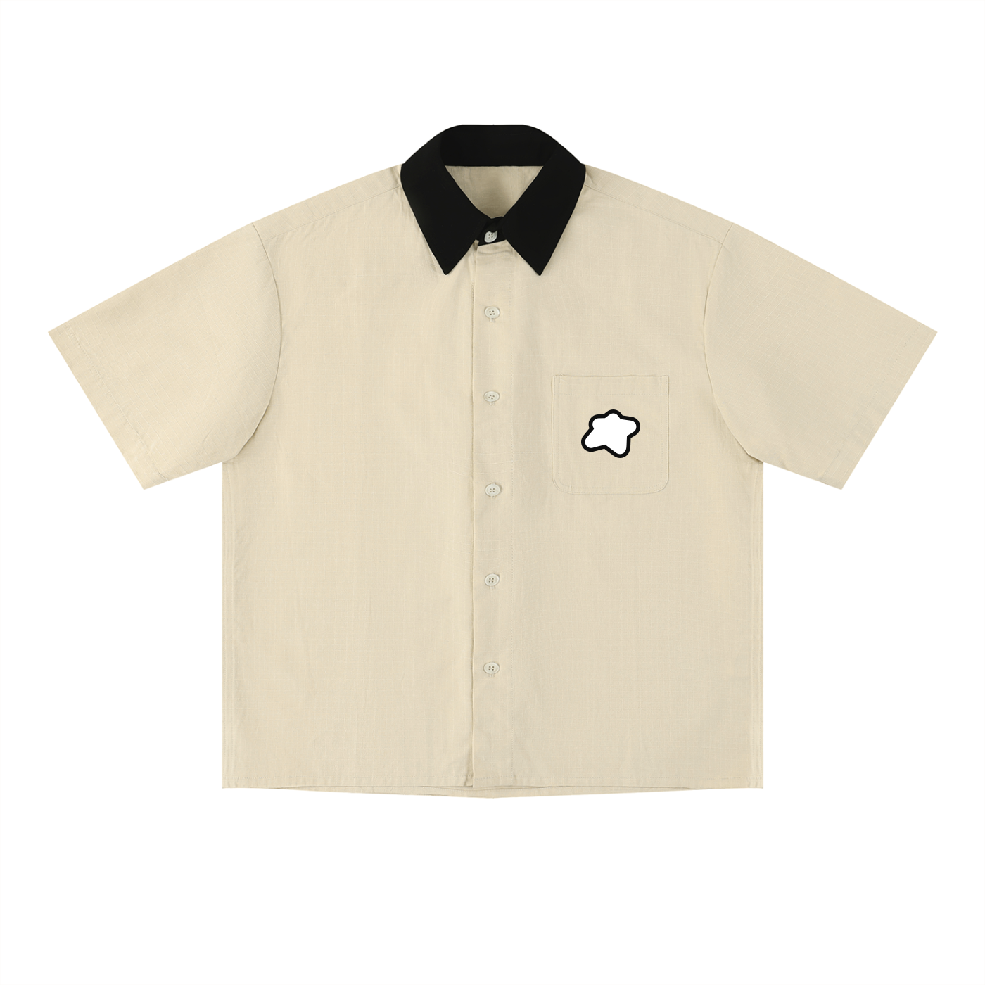 Chemise Oversize Col Contrasté Unisexe - Basic