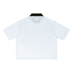 Jersey blanc style Brésil streetwear unisexe CLRE — maillot home footballcore col noir katakana Drop.004 Asian Summer