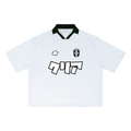 Jersey blanc style Brésil streetwear unisexe CLRE — maillot home footballcore col noir katakana Drop.004 Asian Summer