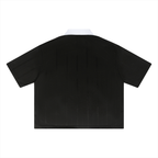 Jersey noir style Brésil streetwear unisexe CLRE — maillot footballcore col blanc katakana Drop.004 Asian Summer