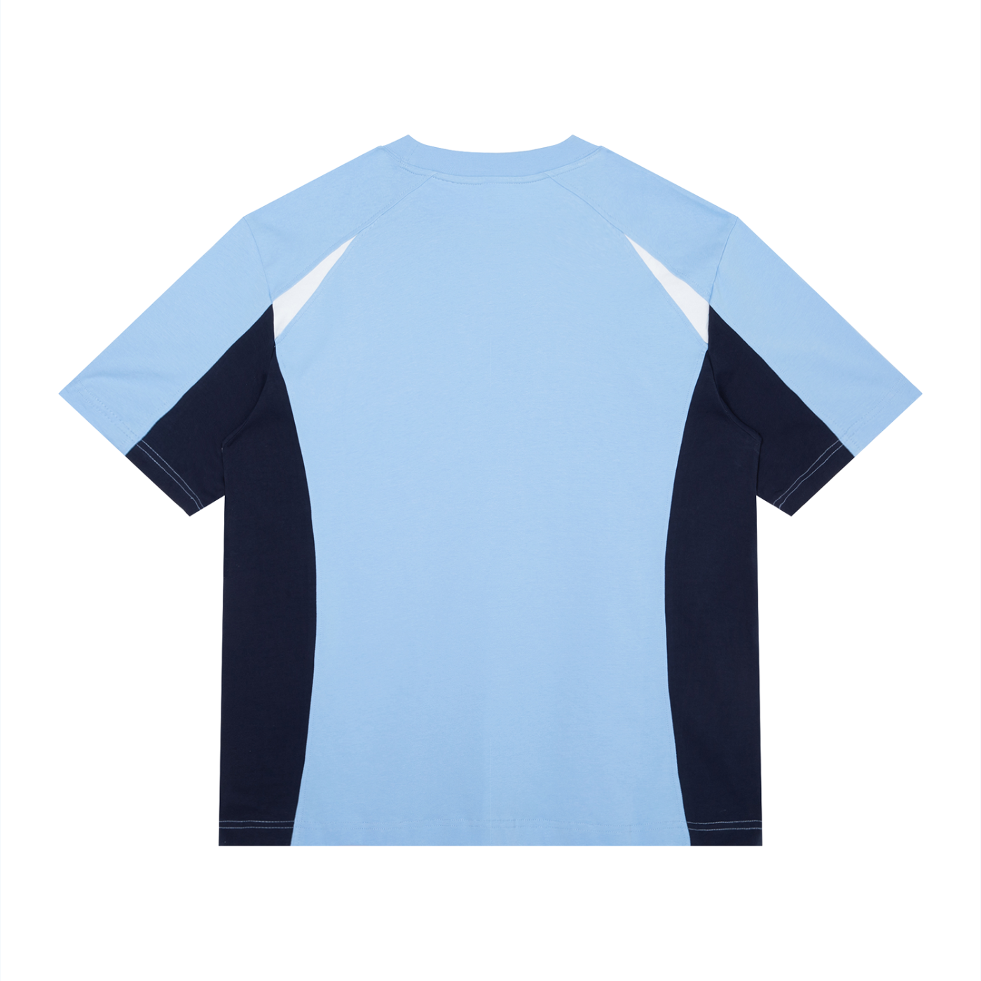 Dos du maillot Japon bleu ciel style football CLRE avec empiècements bleu marine et blancs
