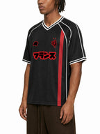 Maillot Noir Style France Streetwear Unisexe - Footballcore Katakana