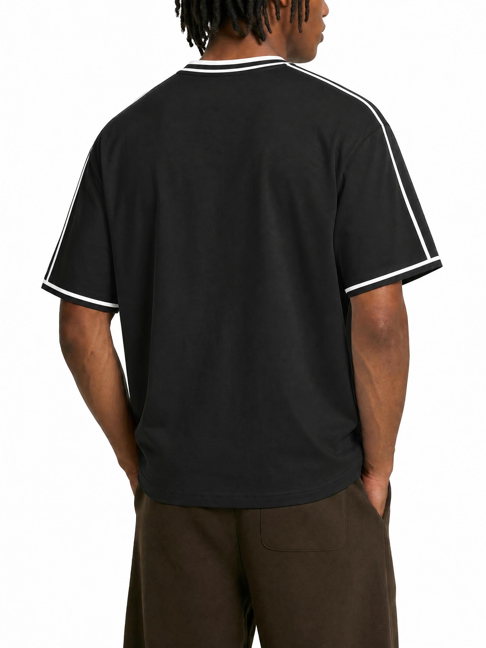 Maillot Noir Style France Streetwear Unisexe - Footballcore Katakana