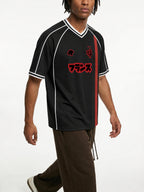Maillot Noir Style France Streetwear Unisexe - Footballcore Katakana