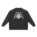 Oversized garment-dyed waffle T-shirt - Coat of arms