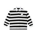 Black & White Striped Polo Shirt - Basic