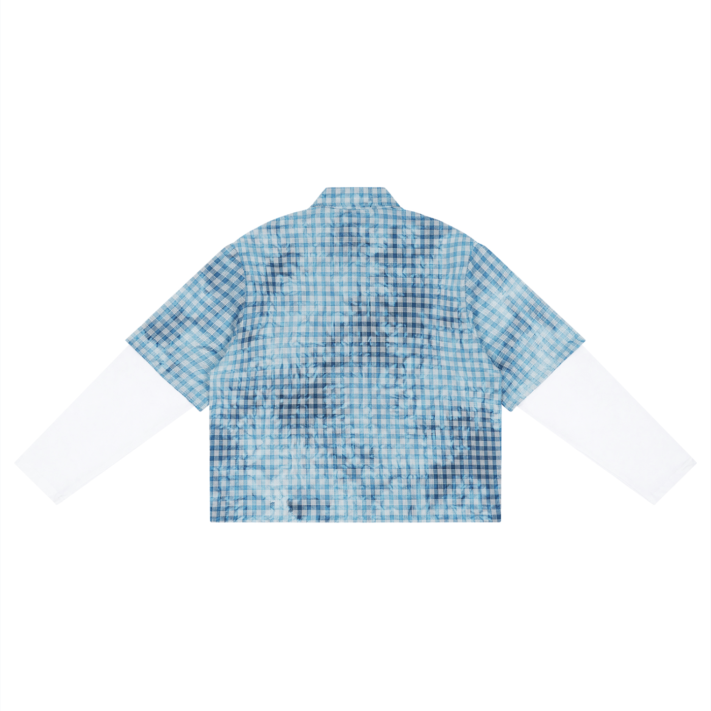 Chemise Vichy Effet Tie-Dye Manches Superposées Unisexe - Basics