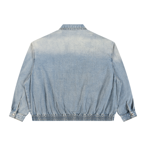 Veste en jean unisexe effet délavé vintage - Basic