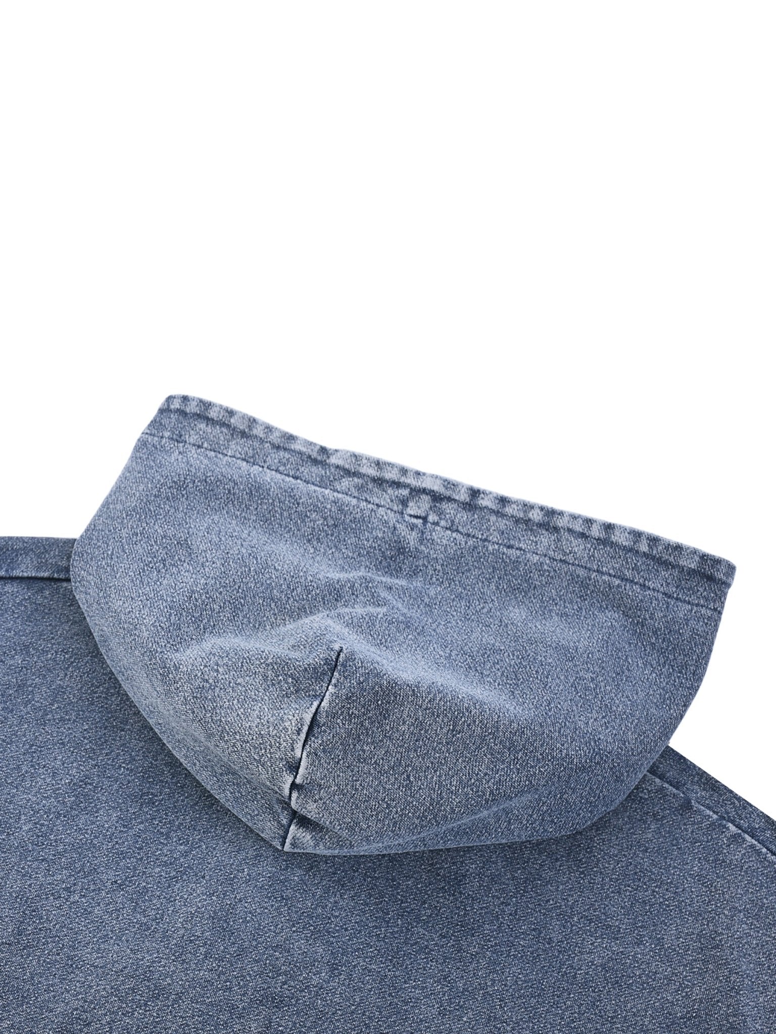 "CLICK ON ME" - Hoodie effet jean délavé - CLRE.SHOP