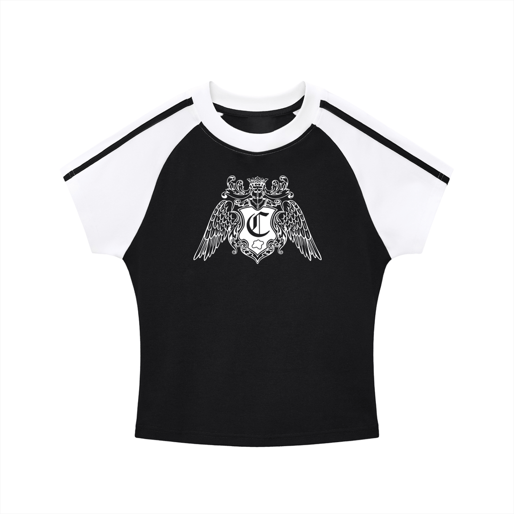 Coat of arms - Crop - top Noir - CLRE.SHOP