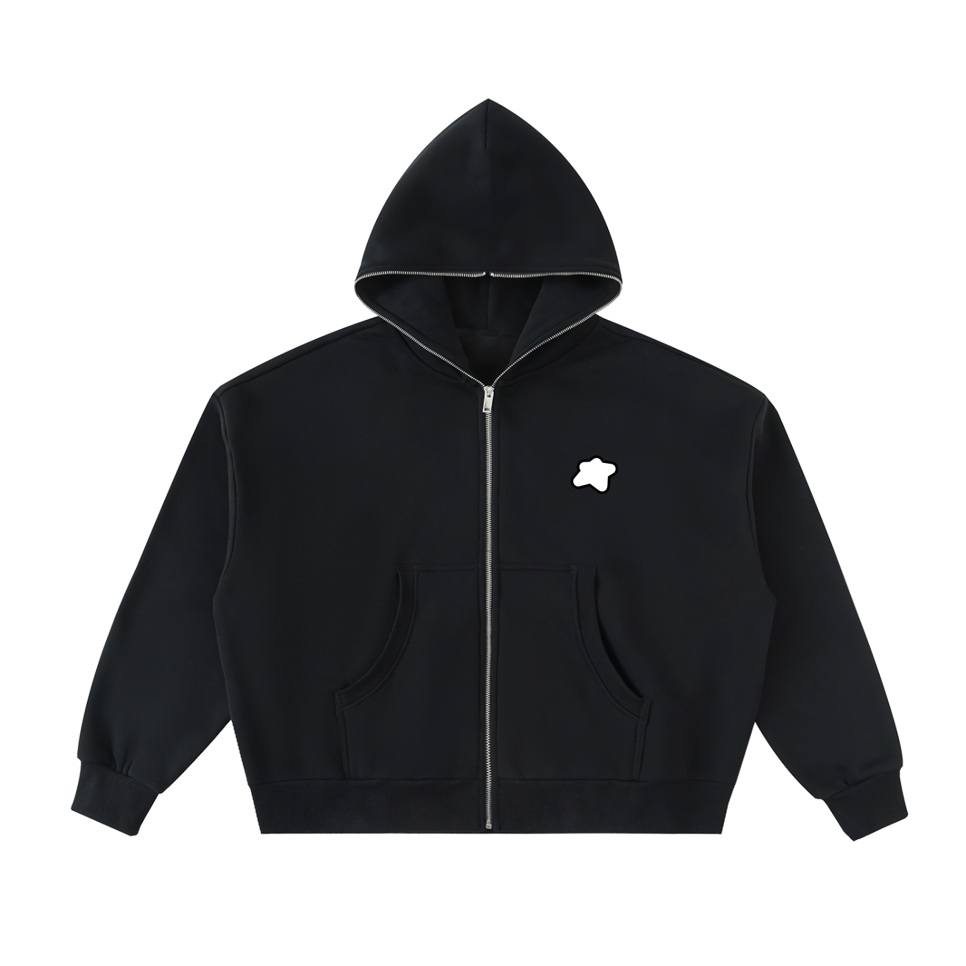 Full-Zip Boxy Hoodie - Basic