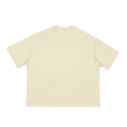 T-shirt crème CLRE graphic voiture course manga vintage — illustration japonaise pilote F1 streetwear boxy loose