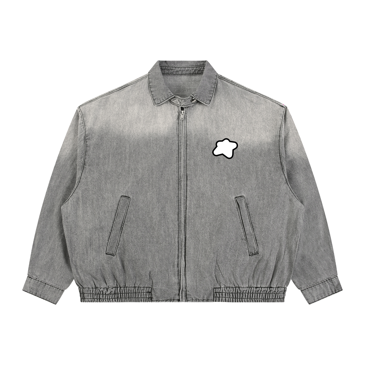 Veste en jean unisexe effet délavé vintage - Basic