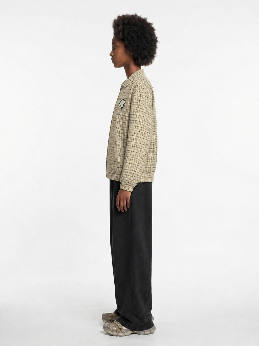 Veste zippée à carreaux oversize - Basic