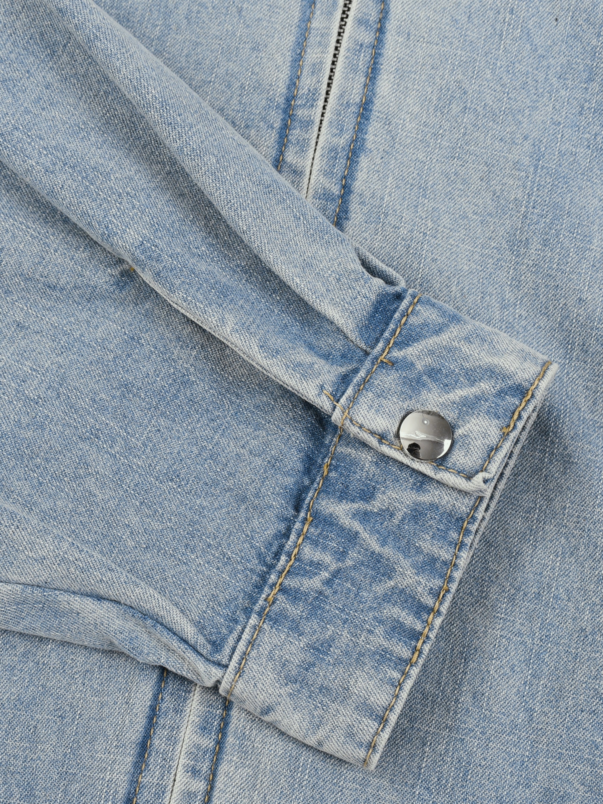 Veste en jean unisexe effet délavé vintage - Basic